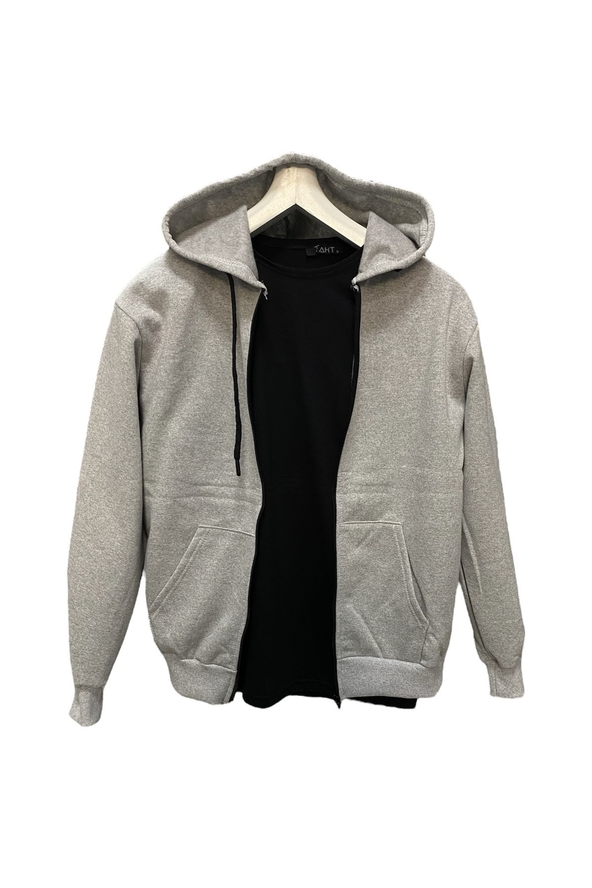 Dark grey zip up hoodie sale