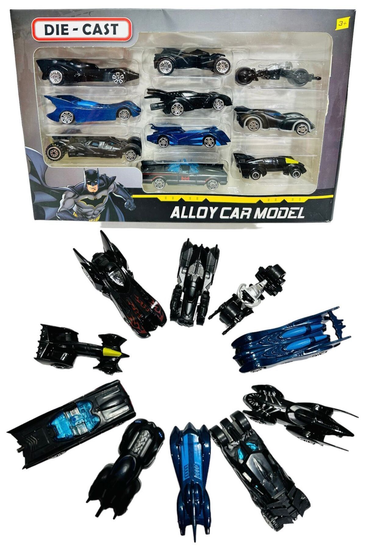 tmtoysandmore batman bat mobile metal car 10 models set together
