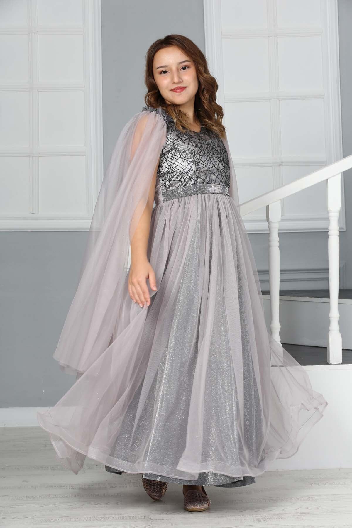 Girls grey deals occasion dress
