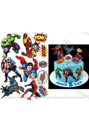 Süper Kahramanlar Yenilebilir Gıda Baskısı, Yenilebilir Pasta Süsü, Kurabiye Şekerli Kağıt Image 5