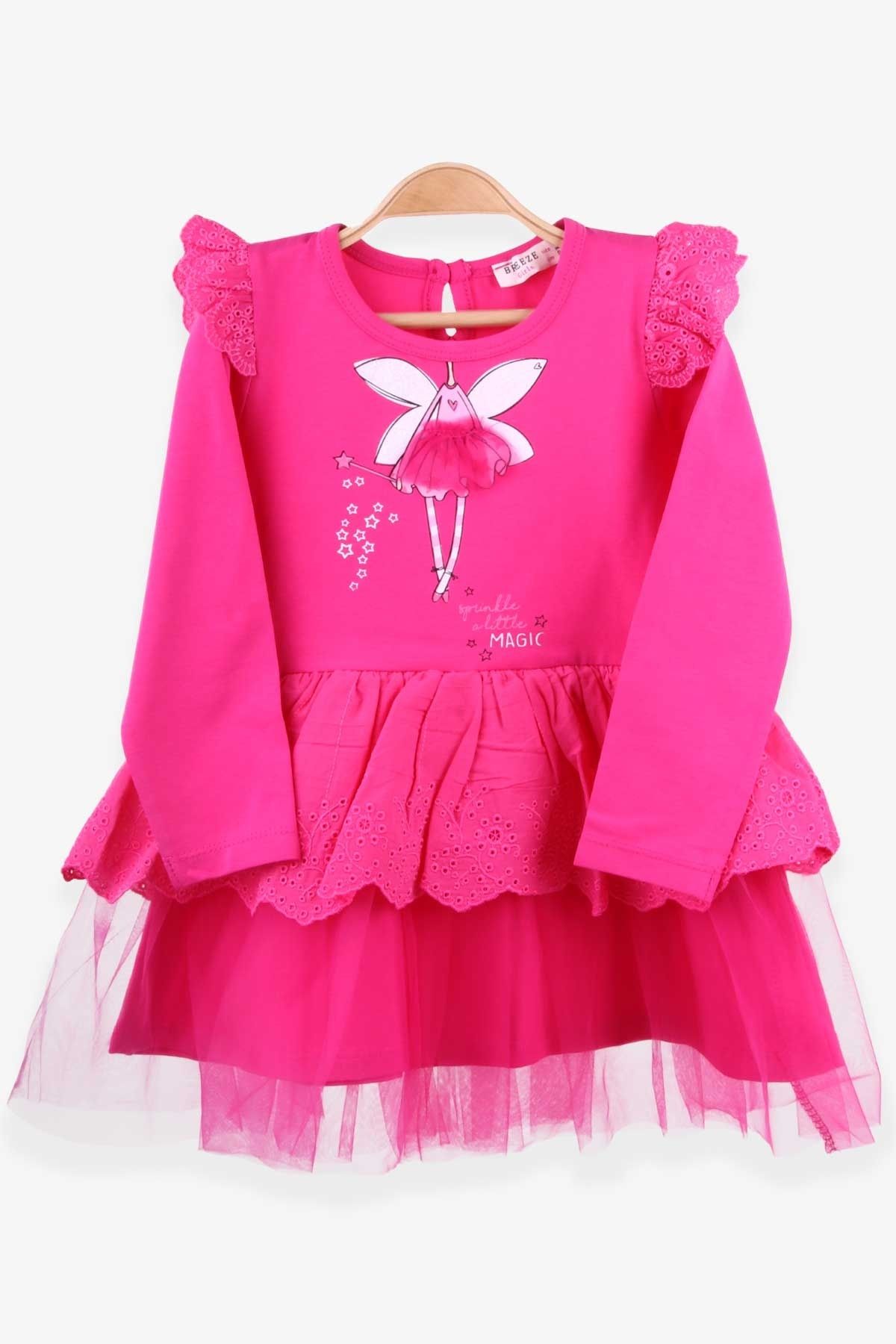 Breeze Baby Girl Dress Tulle Laced Girl Printed Pink 1.5 YEARS