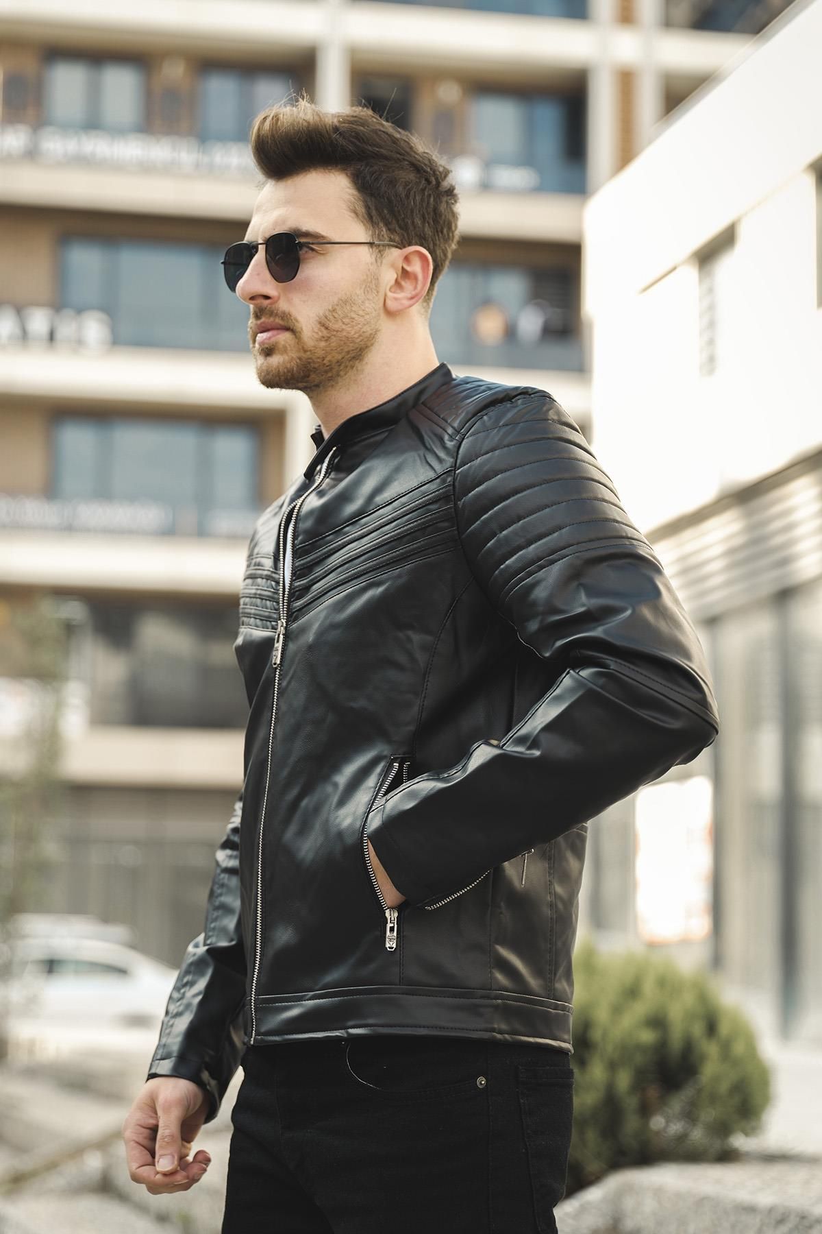 Leather jacket discount with fleece lining