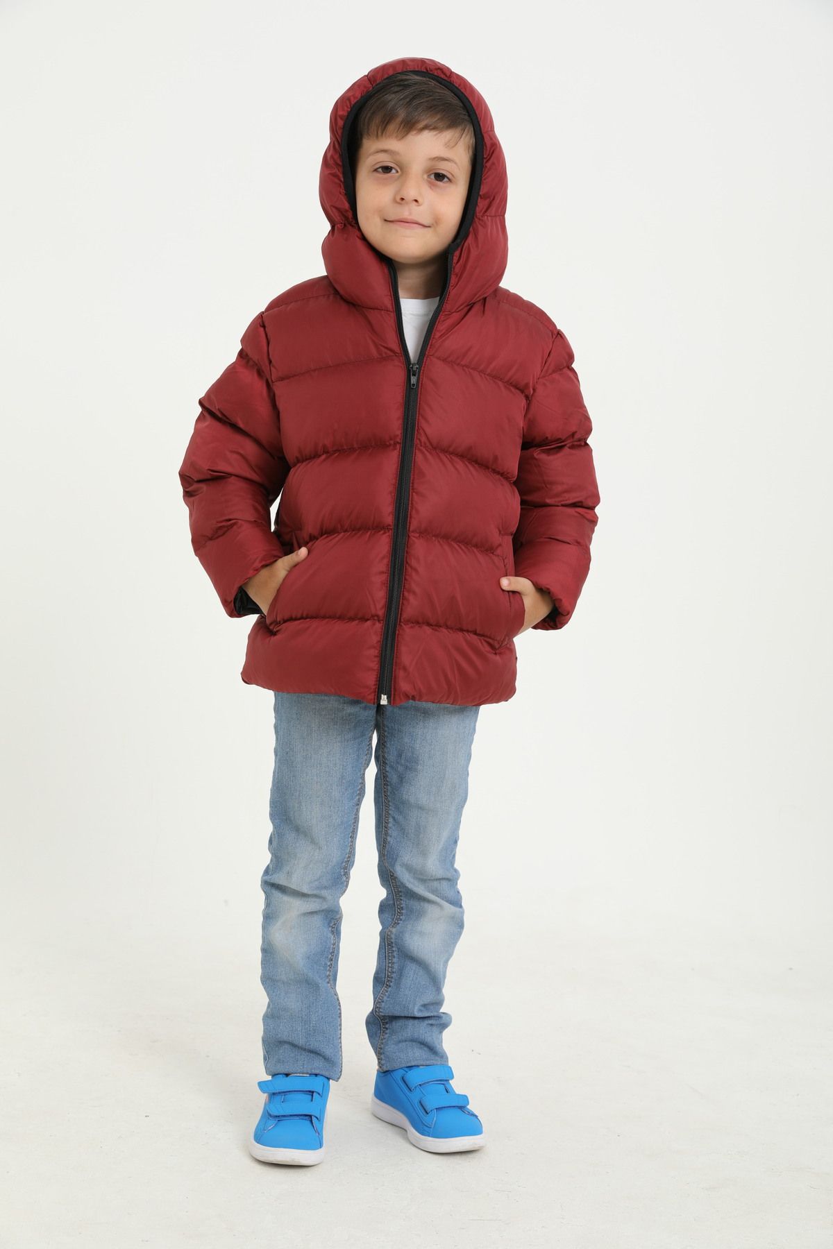 Montland Boy s Burgundy Fleece Hooded Waterproof Wind Resistant