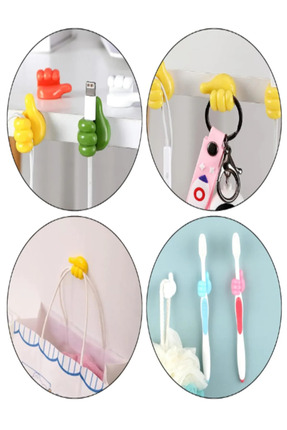 KABLO TUTUCU 2 Adet Yapışkanlı Başparmak Şekilli Kablo Tutucu Pratik Çok Amaçlı Silikon Image 6