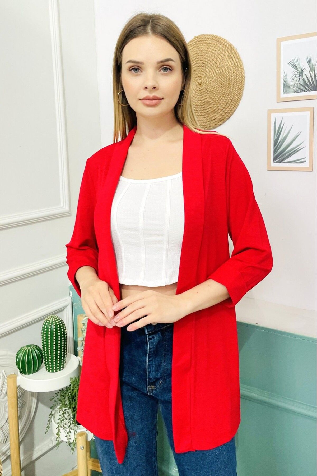Thin best sale red cardigan