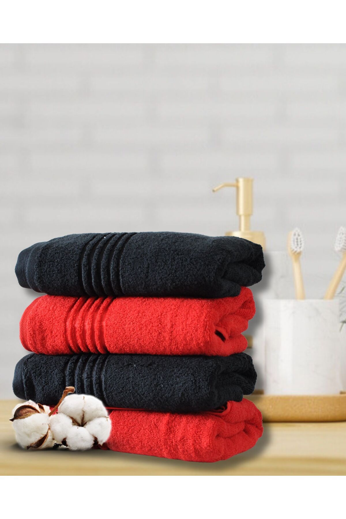 Red and black hand towels store