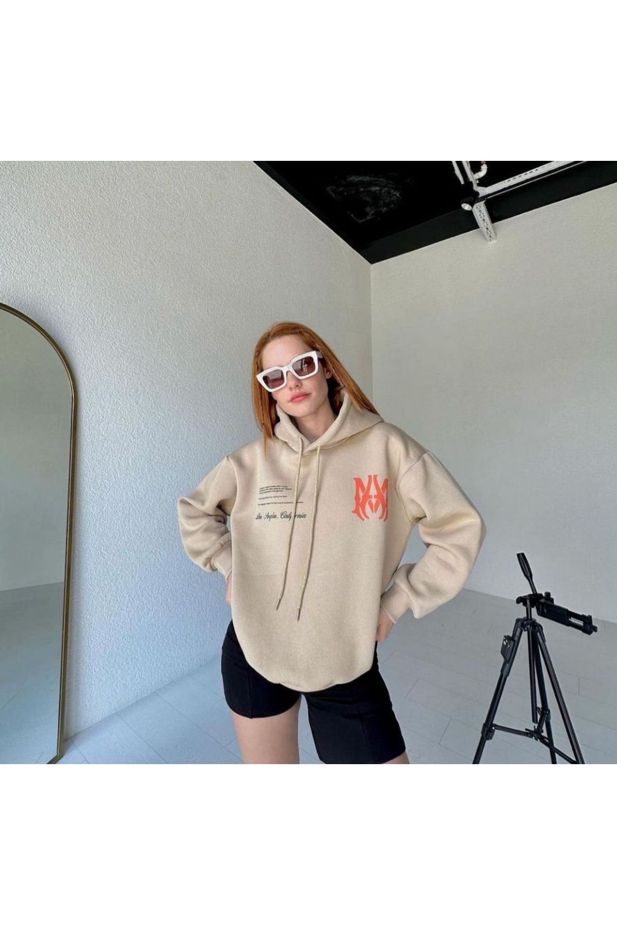 BE QUEEN PLUS SIZE SPECIAL PRODUCTION AMIRI MOTTO PRINTED HOODED