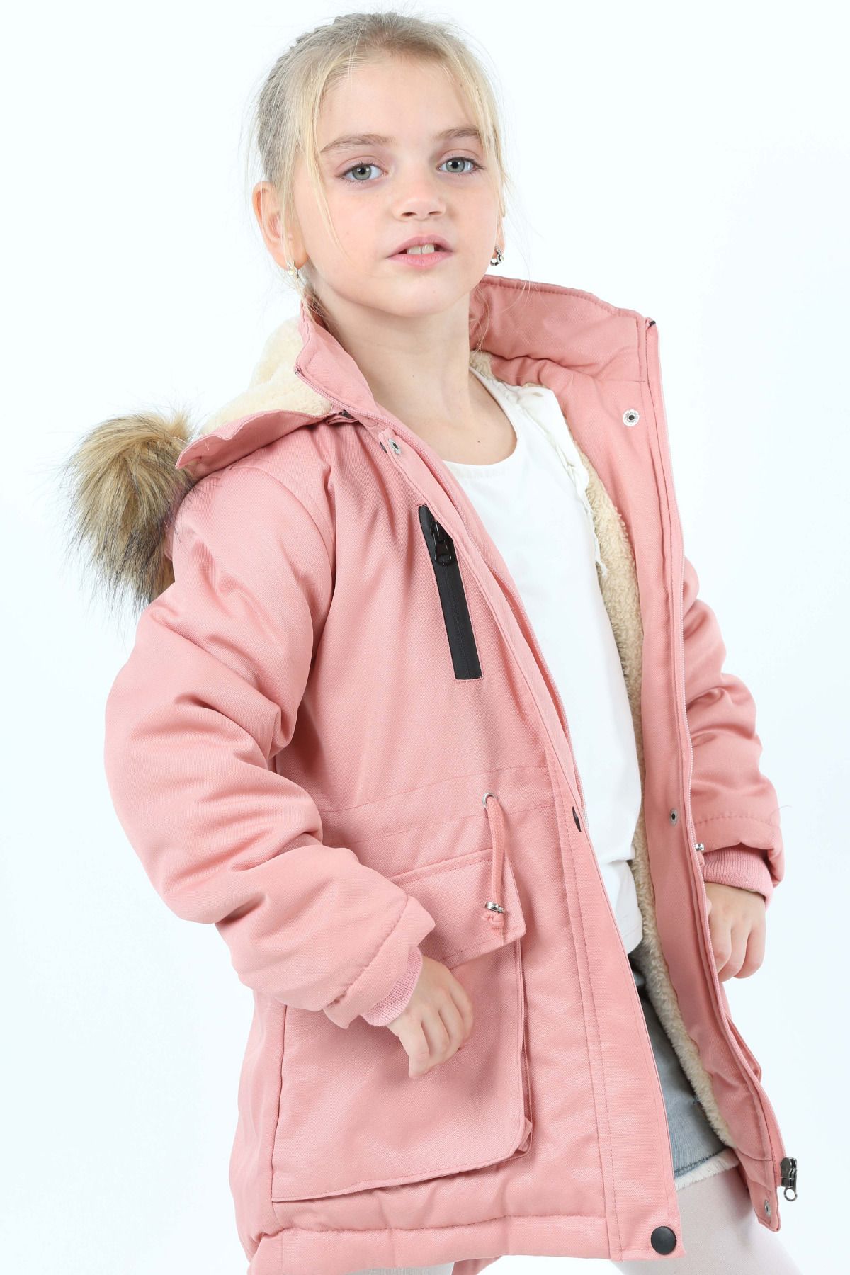 Girls fur lined jacket on sale