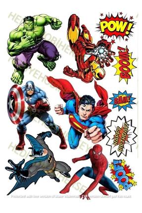 Süper Kahramanlar Yenilebilir Gıda Baskısı, Yenilebilir Pasta Süsü, Kurabiye Şekerli Kağıt Image 4