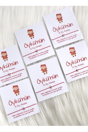 (12 Ad.) Kişiye Özel Şans Bilekliği 6 Ay Kınası Mevlit Doğum Günü Kalp Figürlü Image 0