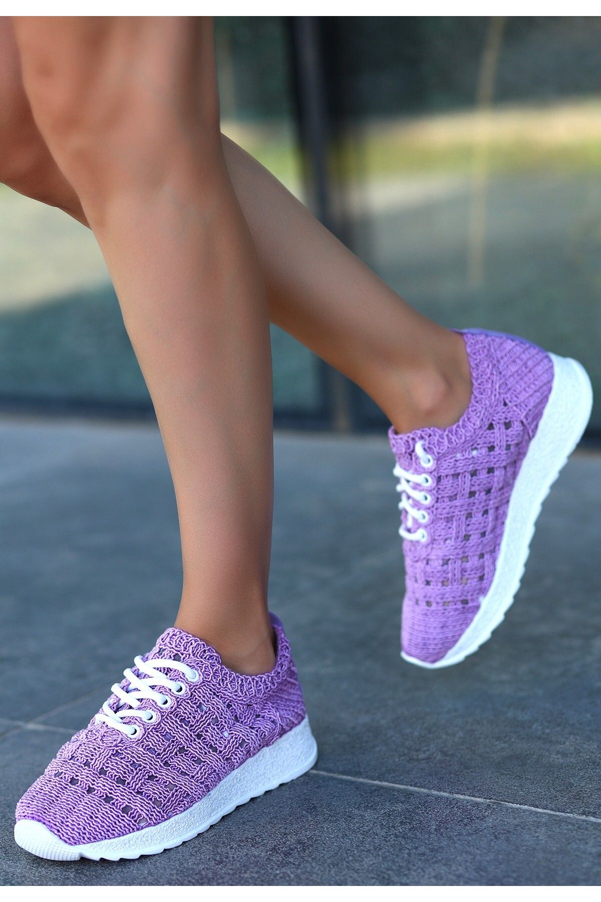 Purple top short heels
