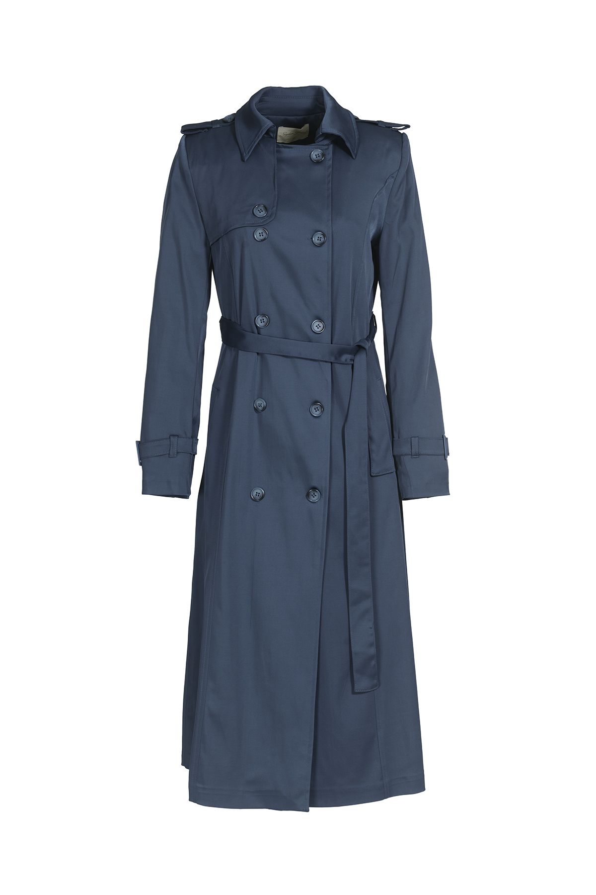Soydan G ner Petrol Ara Length Double Breasted Trench Coat 120CM