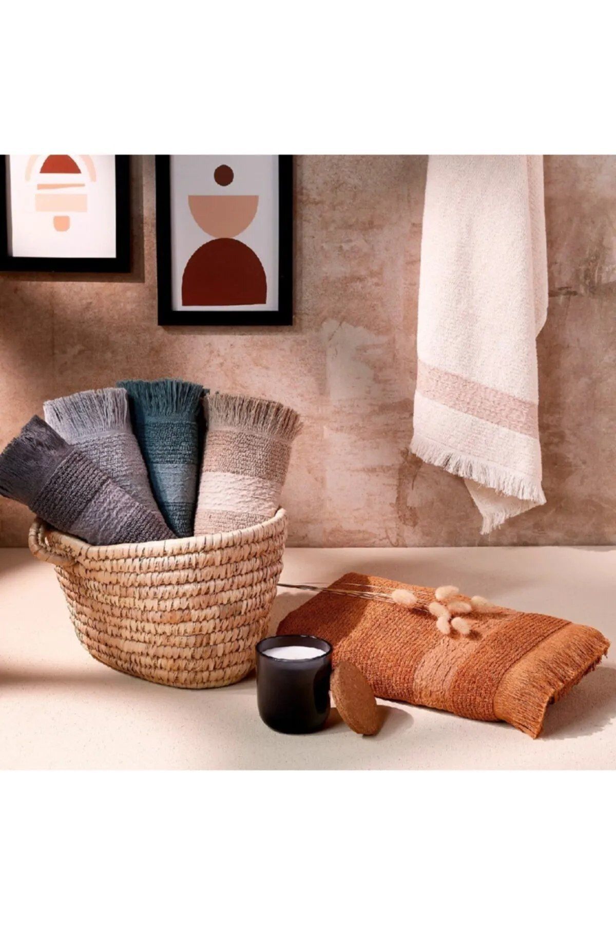 Hobby Crash Turkish Bath Set Bath Towel And Hand Towel Towel Set