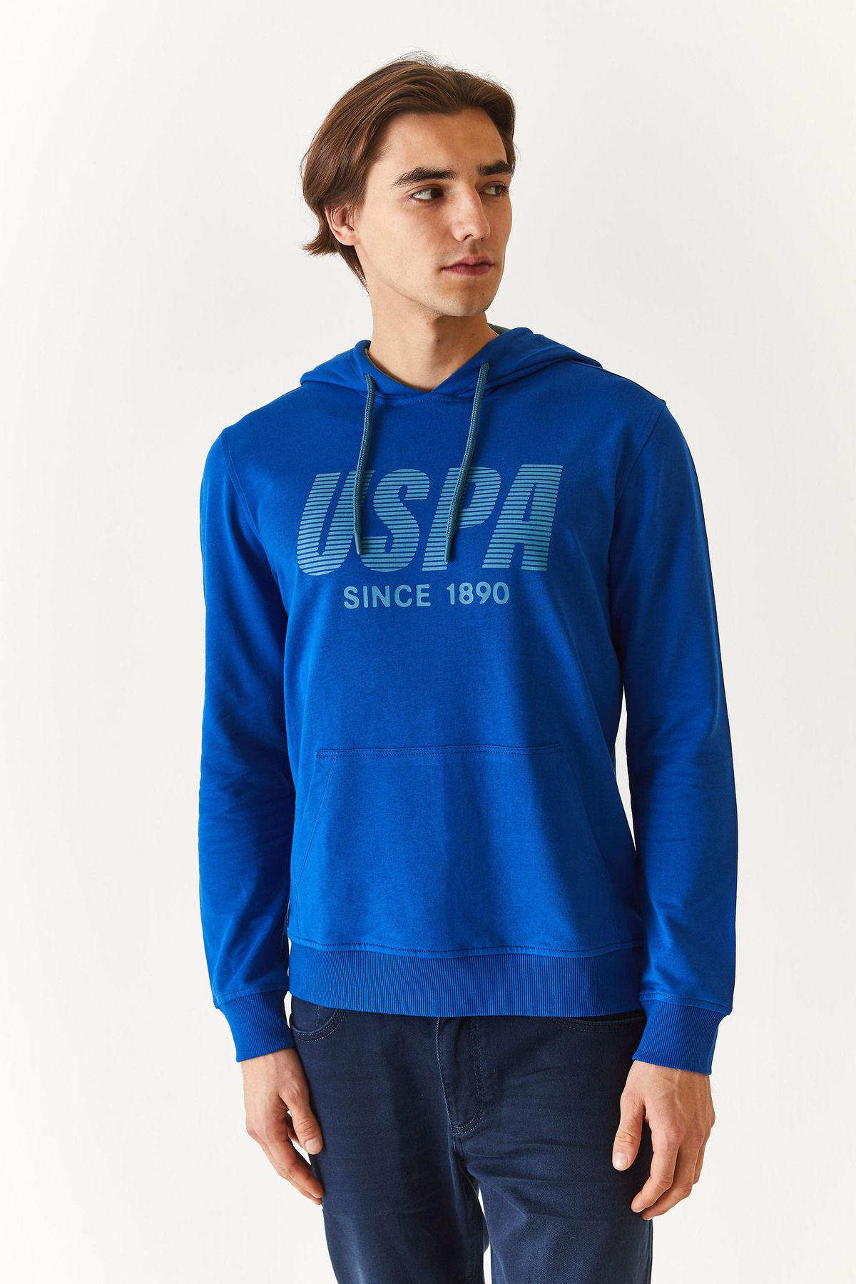 U.S. Polo Assn. BASE. POLO ASSN. REGULAR FIT MEN S HOODED SAX BLUE