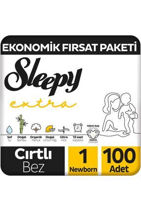 Extra Günlük Aktivite Ekonomik Fırsat Paketi Bebek Bezi 1 Numara Newborn 100 Adet