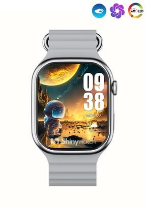 Watch 9 Pro Süper AMOLED Ekranlı Yapay Zeka Özellikli Akıllı Saat 2024 Gümüş