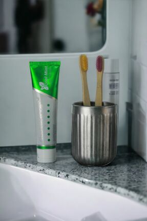 Diş Fırçası Kabı Diş Fırçalığı Fırçalık Gümüş Eskitme Renk Model 11