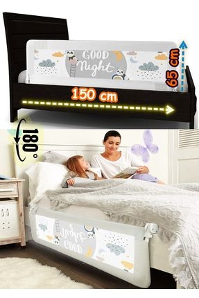 Bebek Çocuk Koruyucu Yatak Bariyeri 150x65 cm Katlanır Baza Güvenlik Bariyeri