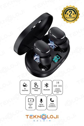 E6s Dots Universal HD Ses Çift Mikrofon Extra Bass Powerbank Kutu Bluetooth Kablosuz Kulaklık