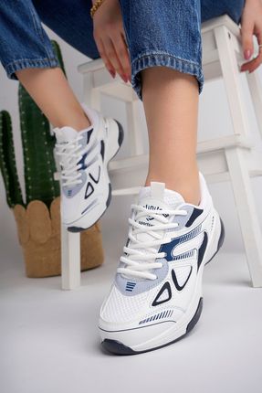 Lacivert Kadın Sneaker Fileli Günlük Ayakkabı