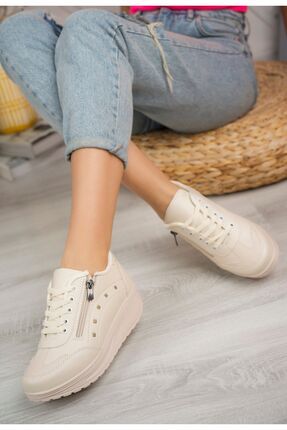 Kadın Fermuarlı Şık Sneaker Ayakkabı