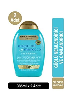 Extra Güçlü Nemlendirici ve Canlandırıcı Argan Oil of Morocco Sülfatsız Şampuan 385 ml x2