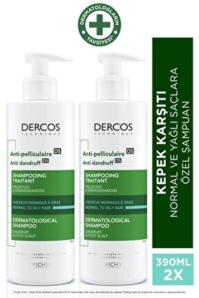 Dercos Anti-Dandruff Kepek Karşıtı Şampuan Normal & Yağlı Saçlar 390 mlx 2 8681689315023