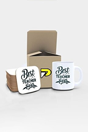 Best Teacher Öğretmenler Günü Tasarımlı Baskılı Kupa Bardak Seti