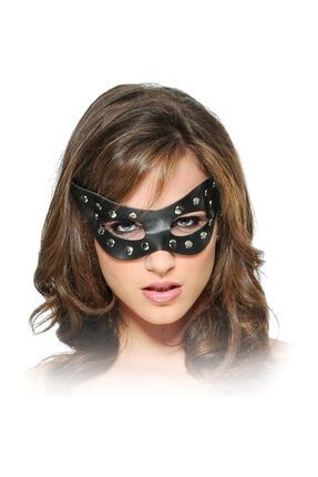 Siyah Deri Kadın Zorro Fantezi Maske  Masaj Yağı