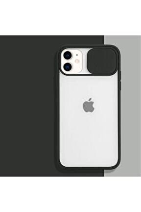 Iphone 11 Kamera Lens Koruma Kapaklı Siyah Telefon Kılıfı