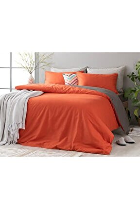 Plain Pamuk &Ccedil;ift Kişilik Nevresim Takımı 200x220 cm Antrasit.