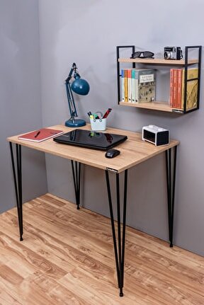 Çalışma Masası Mini Ofis Masası Metal Ayaklı Dekoratif Masa Ders Çalışma Masası Genç Odası Masası