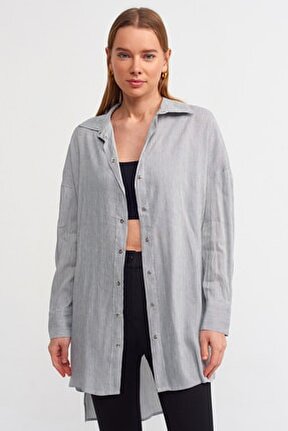 5850 Oversıze G&ouml;mlek Lacivert