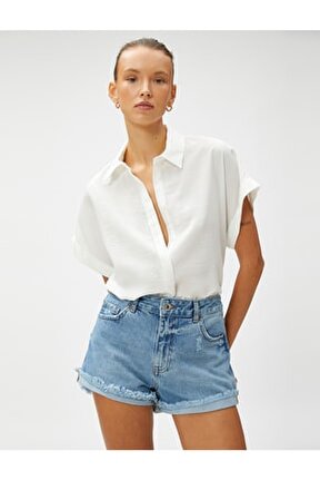 Kısa Kollu G&ouml;mlek Gizli D&uuml;ğmeli