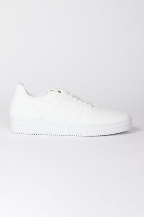 Erkek Beyaz Bağcıklı Rahat Taban Günlük Sneaker Ayakkabı