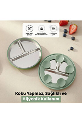 Silikon Kaplı Çelik Mama Tabağı · Yeşil