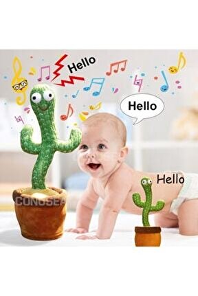 Baby Konuşan Dans Eden Şarkı Söyleyen Ses Tekrar Eden Kaktüs Müzikli Işıklı Peluş Oyuncak Şarjlı