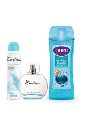 Ocean Fresh Edt Parfüm 50ml + Deodorant 150ml Ve Duru Duş Jeli 450ml