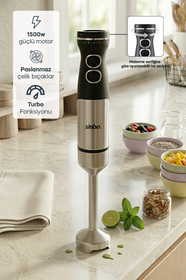Sinbo SHB-7511 El Blenderi | 1500W TURBO Paslanmaz Çelik Gövde, 2