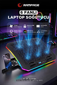 Rampage Ad-rc34 Metafor Rgb 6 Fanlı Telefon Tutuculu Rgb 10-19inç