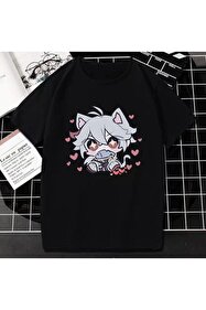 AMMA Unisex Kuromi Friend Karakter Baskılı Baskılı Kısa Kol %100