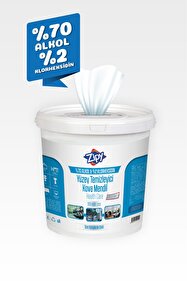 zipy Alkol İçerikli Yüzey Temizleyici Islak Kova Mendil 300 Yaprak