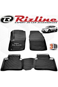 Rizline Perfecte pasvorm 3D-vloermatten auto compatibel met Peugeot 3008 2e Gen 2016-2023 auto-accessoires 1e en 2e rij rubberen matten auto's TPE