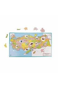 こまっぷ TOYFEST Çerçeveli Türkiye Siyasi Haritalı Puzzle - Şehirler Yapboz