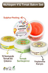 PYR PEELING PLUS 4箱セット Mixup Muhteşem 4'lü Tırnak Bakımı Seti - Sulphur Peeling 300 Gr