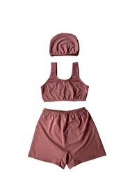 Papiş Kız Çocuk Mayo Sevimli Panda Ayıcık Donut Desenli Rahat Hızlı ...