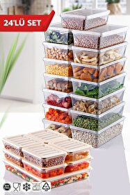 Nandy Home 24'Lü Set Freshbox ve Kendinden Kapaklı Saklama Kabı
