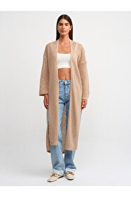 Dilvin 60227 Kimono Kol Ajurlu Triko Hırka-Bej - Fiyatı, Yorumları