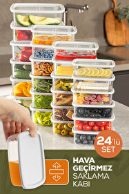 Vienev 24'lü Hava Geçirmez Saklama Kabı Seti Gri 6x(250-500-750