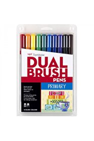 Tombow ABT Dual Brush Pen Grafik Kalemi 10'lu Set - Primary (Ana